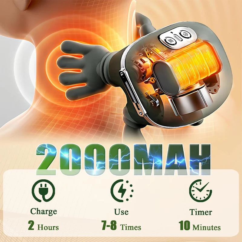Neck Shoulder Massager Shiatsu Pillow Heat Cordless Portable