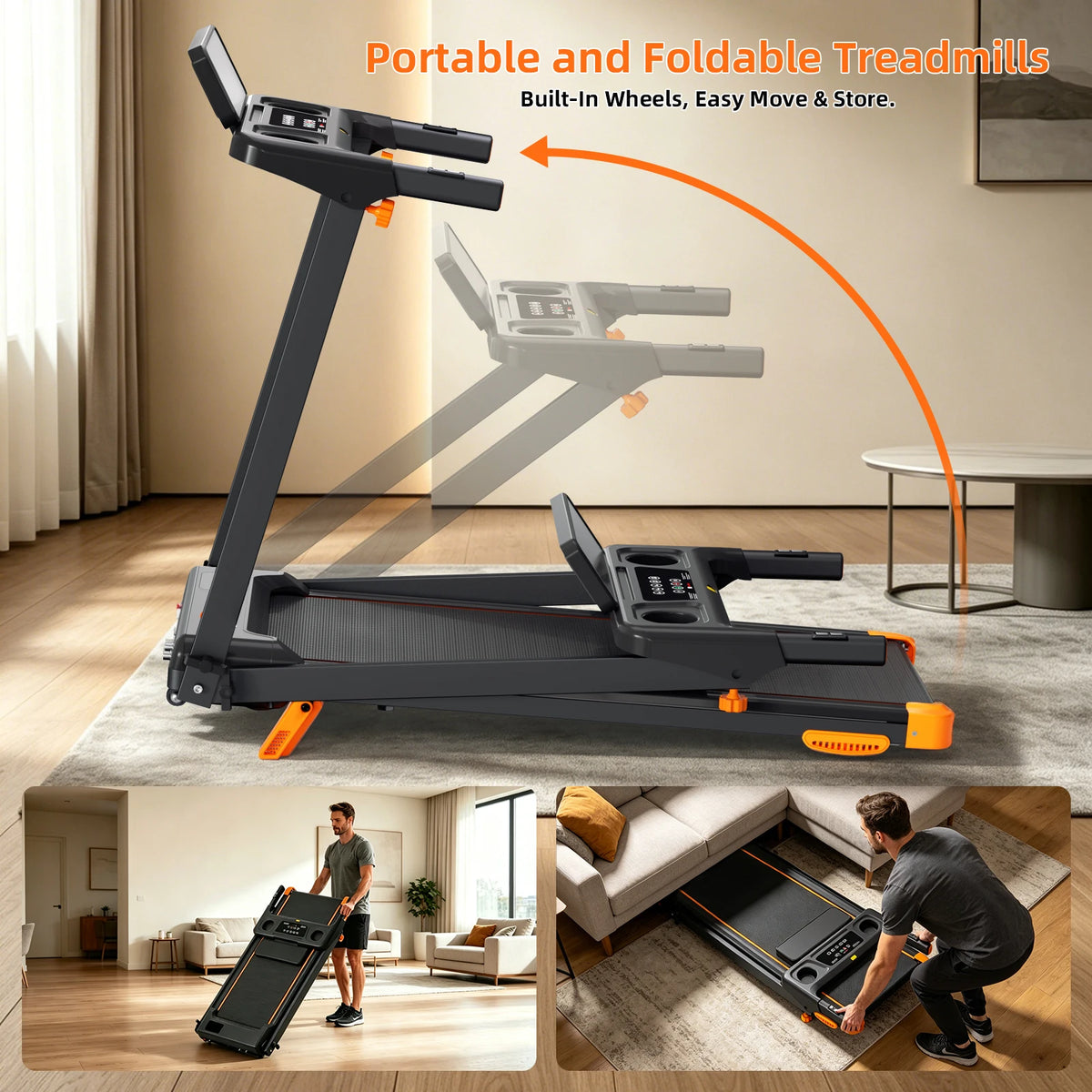 Smart Foldable Treadmill With 12 Percent Incline And Led Display