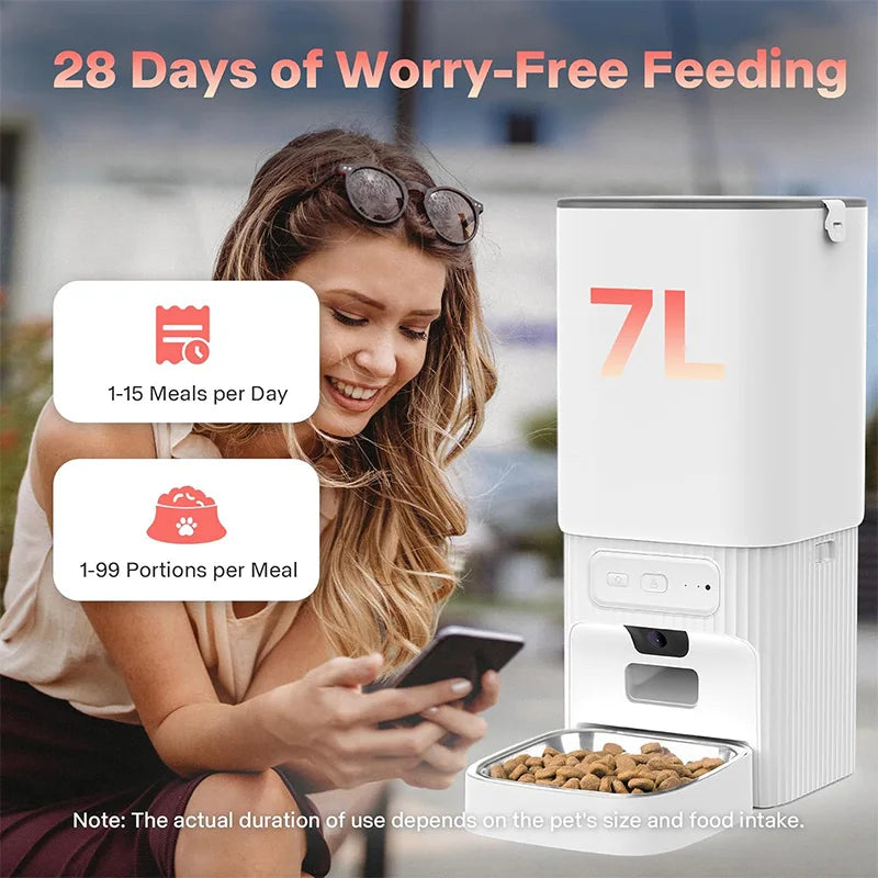 Nityers Smart Automatic Pet Feeder With HD Camera WiFi Control