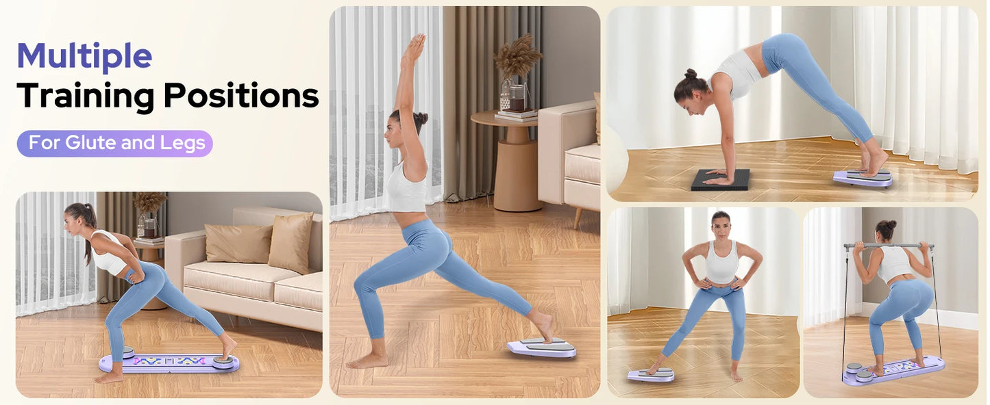 Foldable Pilates Reformer Set 7-in-1 Multi-Purpose Equipment