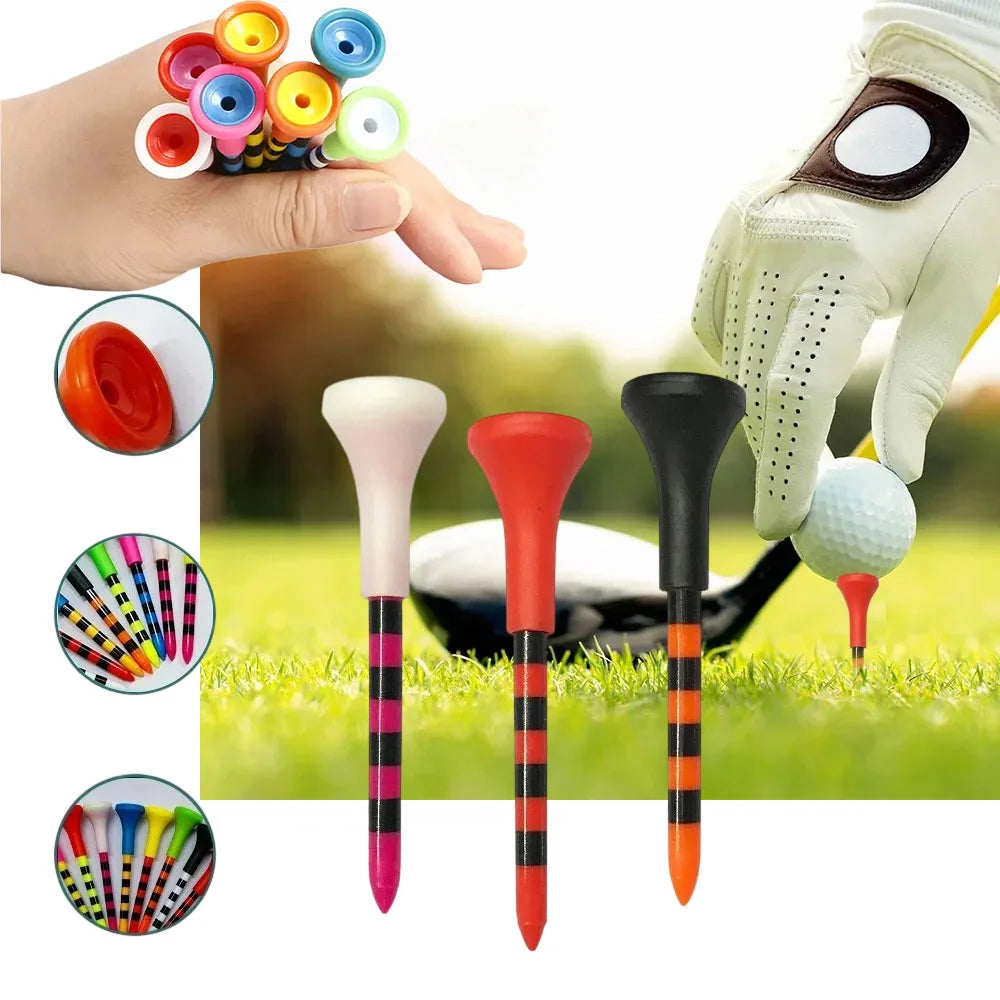 Unbreakable Golf Tees With Rubber Heads for Reduced Friction