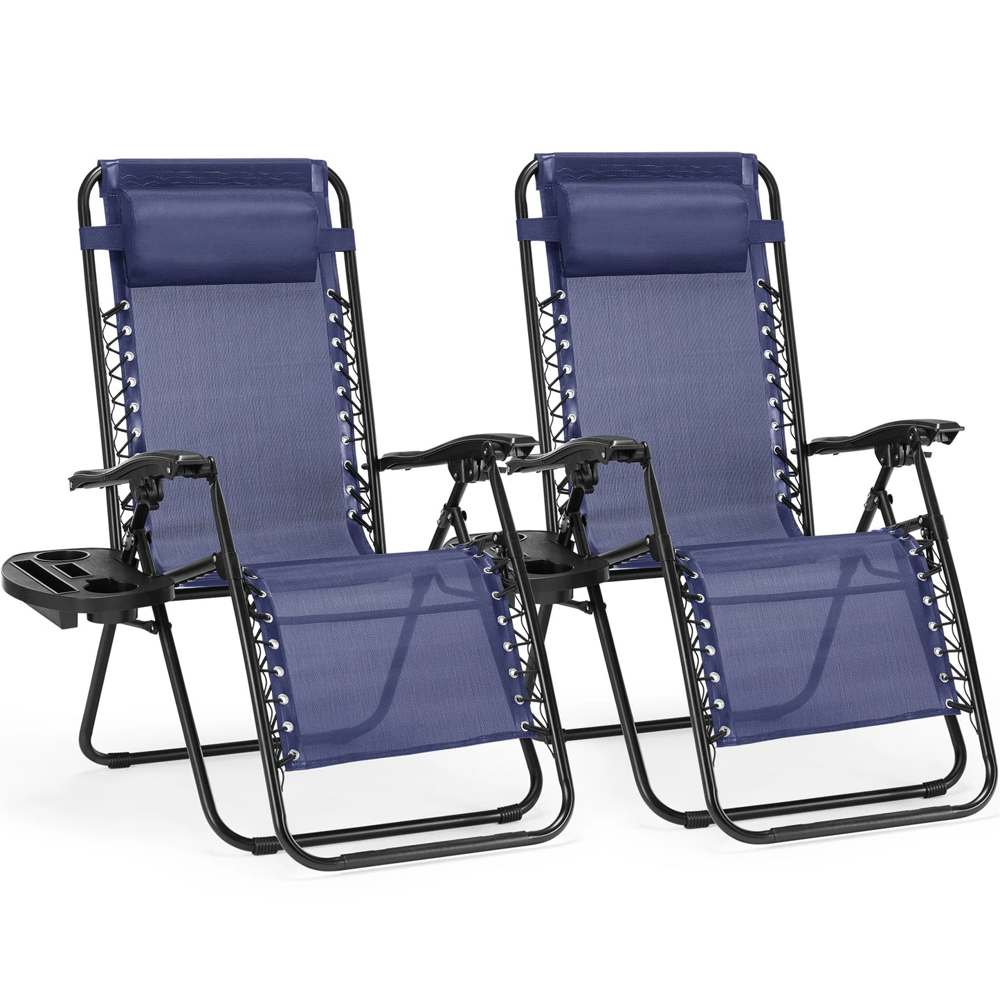 JHK Zero Gravity Outdoor Recliner With Cup Holder Trays