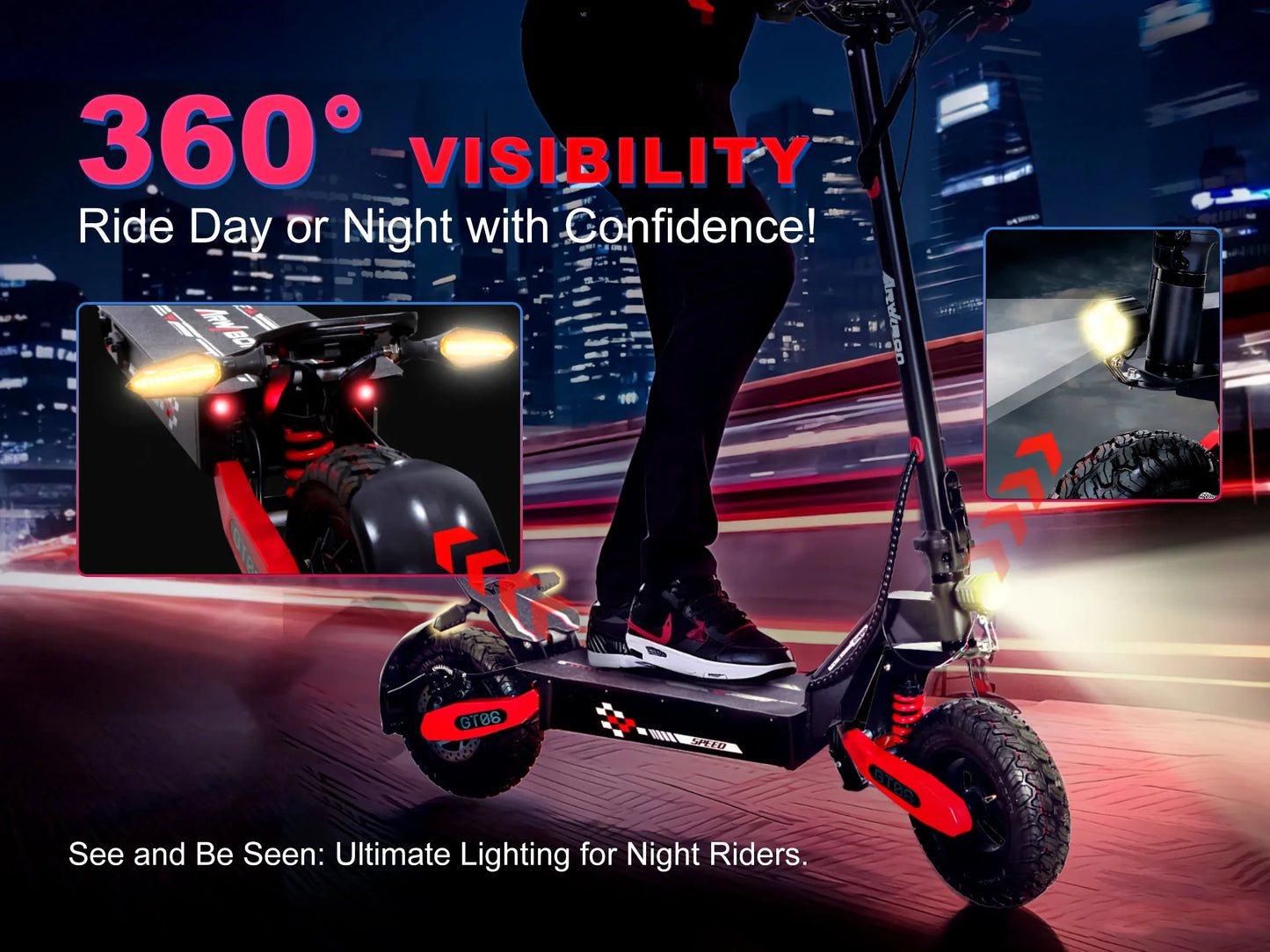 Arwibon GT06 1200W High Performance Adult Electric Scooter