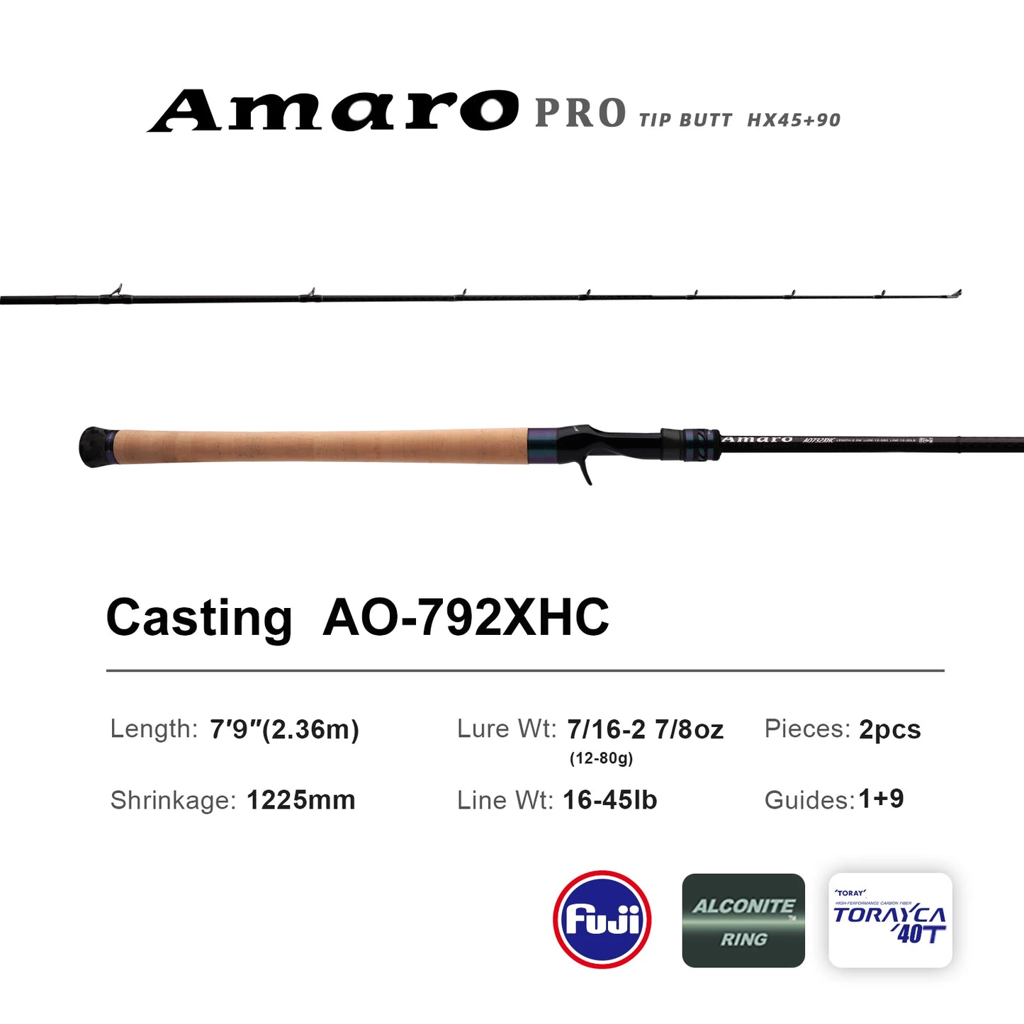 Purelure Amaro Pro Heavy Duty Travel Carbon Fiber Fishing Rod