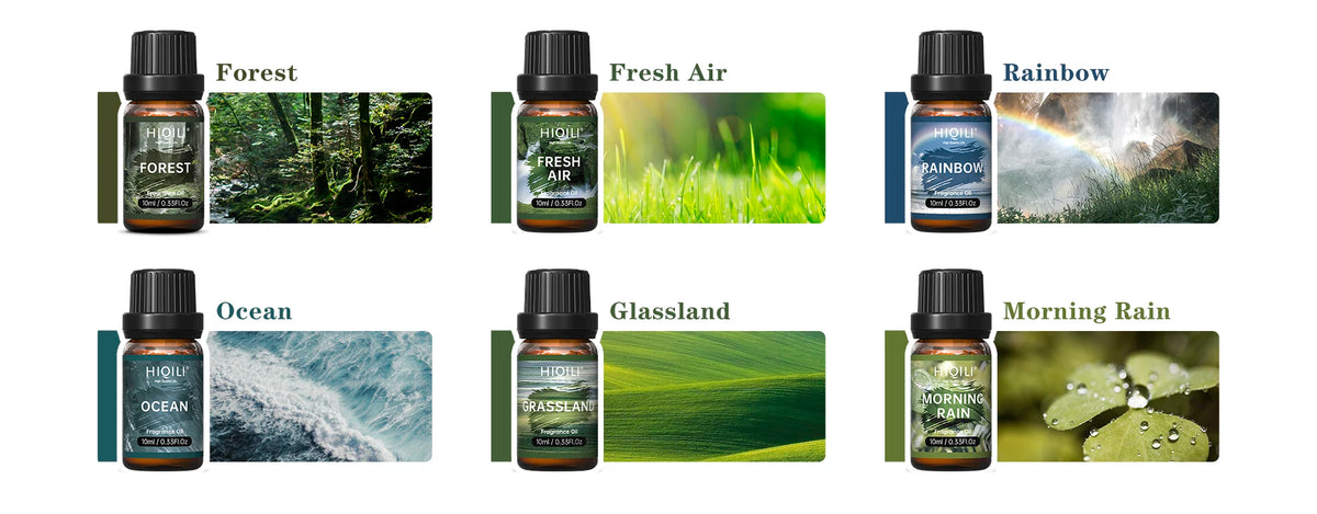 HIQILI Nature Fragrance Oils Set for Diffusers, Aromatherapy and Candles