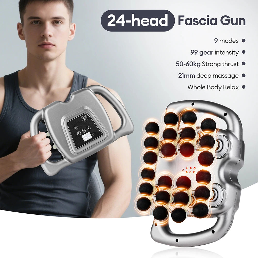 Foreverlily 16 Head Fascia Gun Full Body Massager With 9 Modes