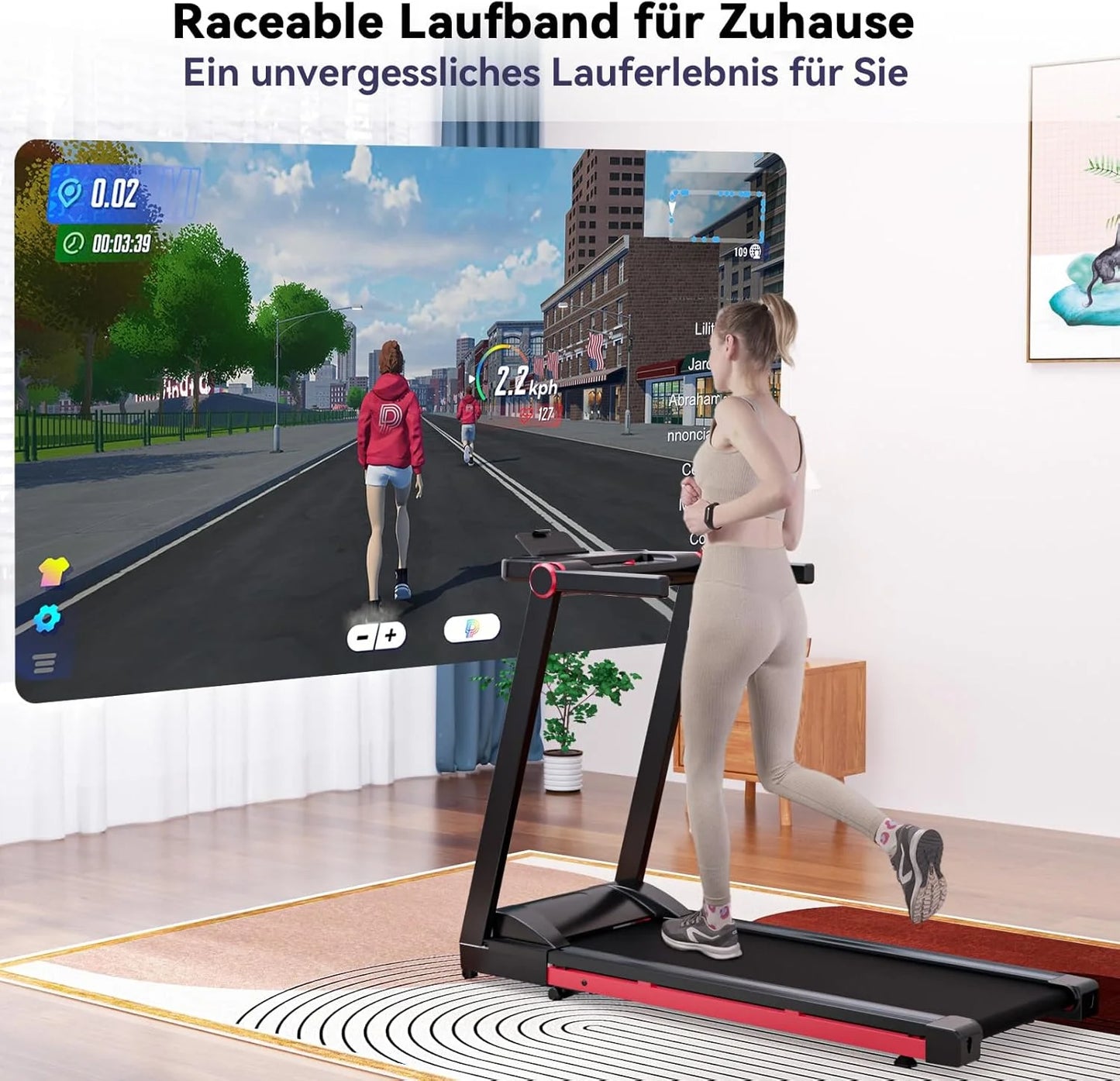 Superun 3.5HP Foldable Treadmill With 6 Percent Incline App Control