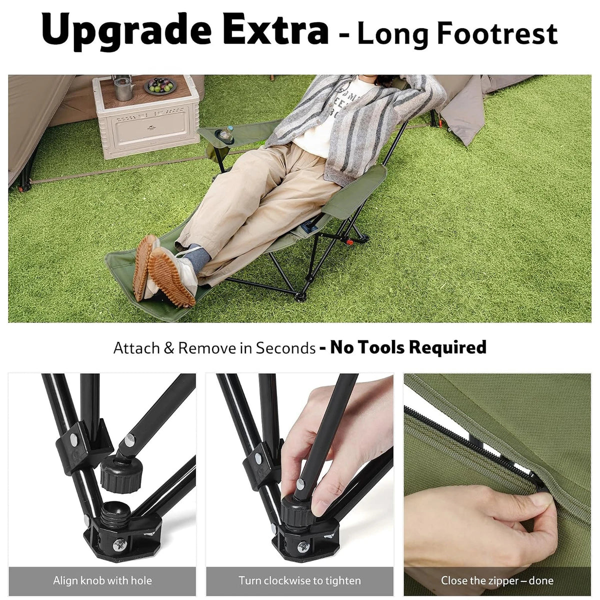 Naturehike Adjustable Folding Reclining Camping Chair With Footrest