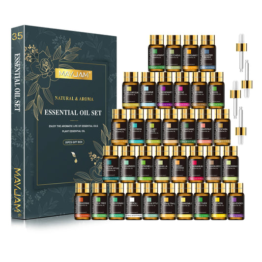 MAYJAM 35 Bottles Essential Oils Kit Gift Box With Lavender And More