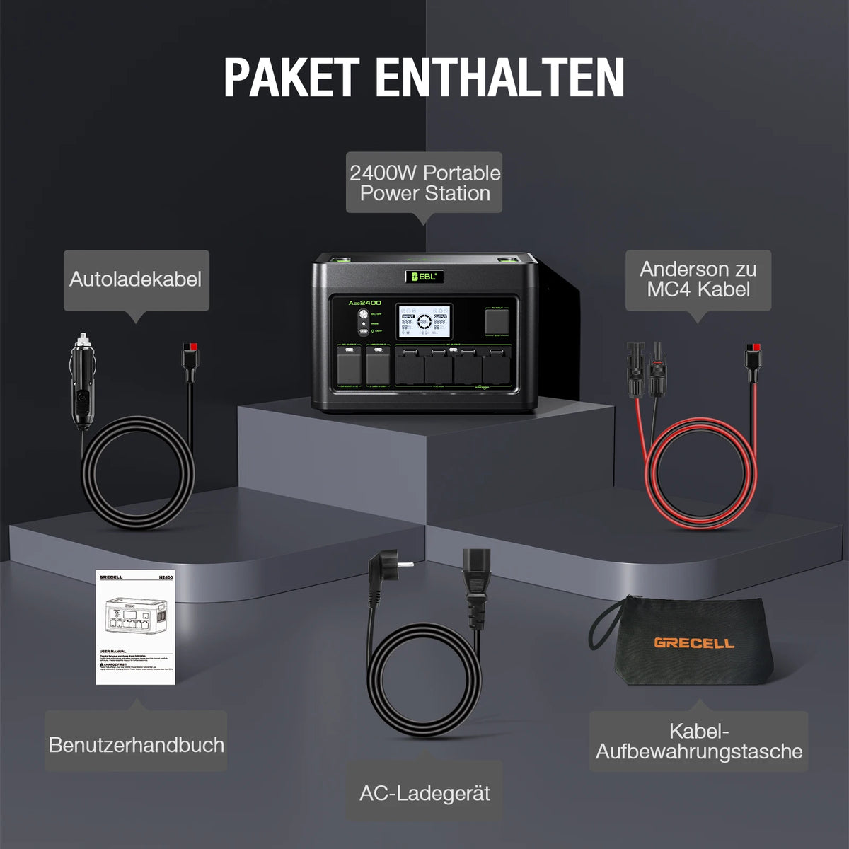 2400W Portable Power Station With Pure Sine Wave Home Backup
