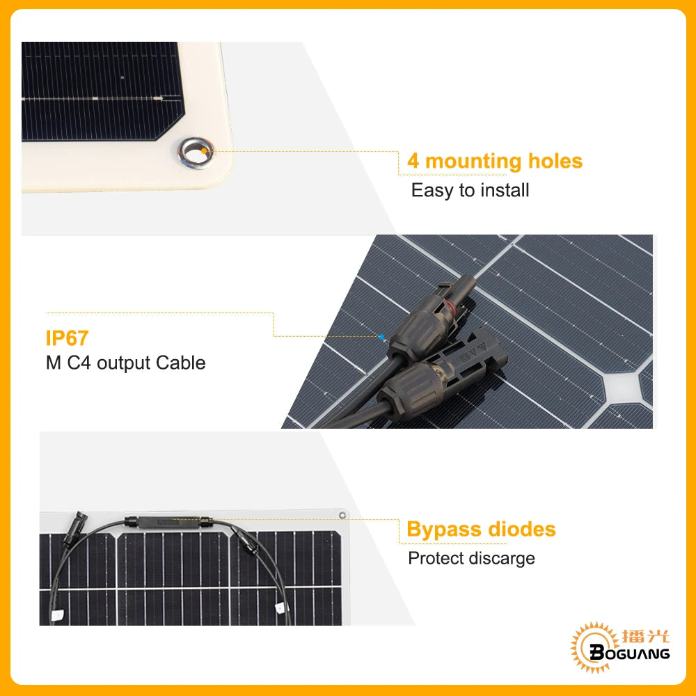 Xinpuguang Flexible Solar Panel Kit For RV Boat Battery Charging