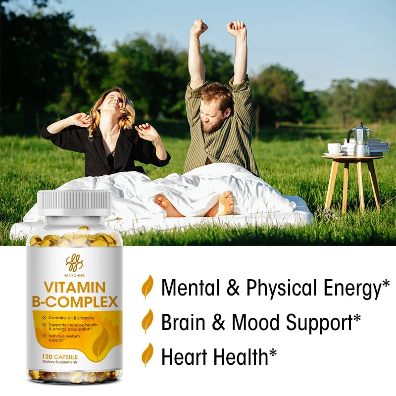 IMATCHME Vitamin B Complex Capsules for Stress and Immune Support