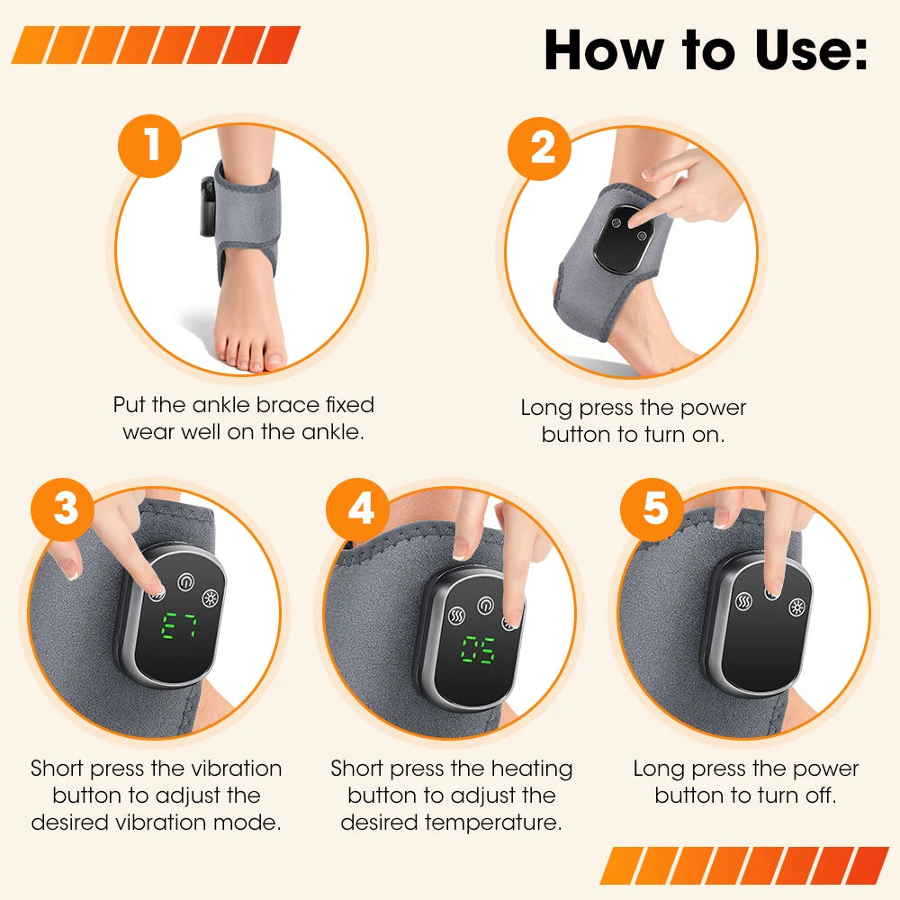 Hailicare Red Light Ankle Massager With Heat And Vibration