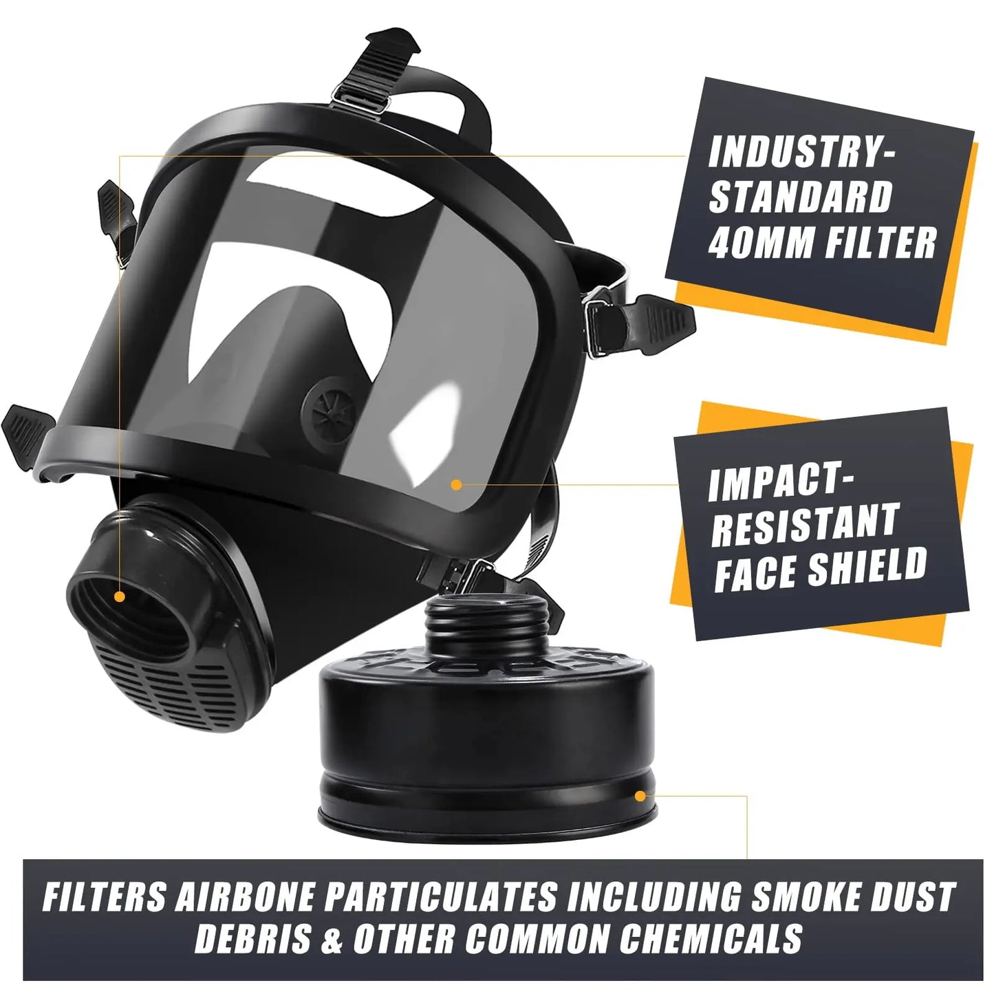MF14/87 Full Face Gas Mask With Activated Carbon Filter