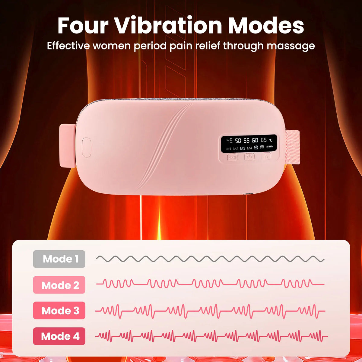 PASTSKY Electric Heating Vibration Waist Massage Belt for Period Relief