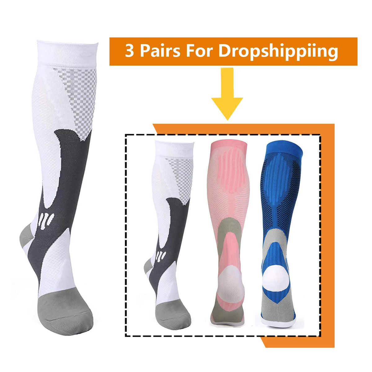 BROTHOCK Athletic Compression Socks for Medical Nursing and Sports