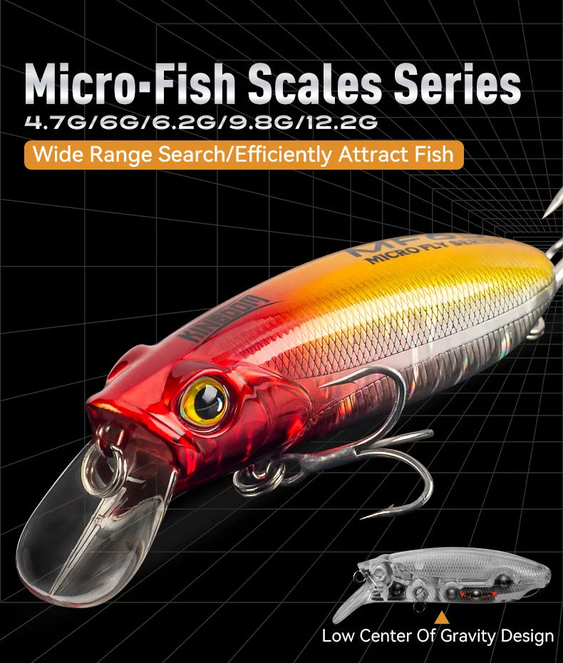 KINGDOM Sinking And Floating Minnow Fishing Lure For Bass And Trout