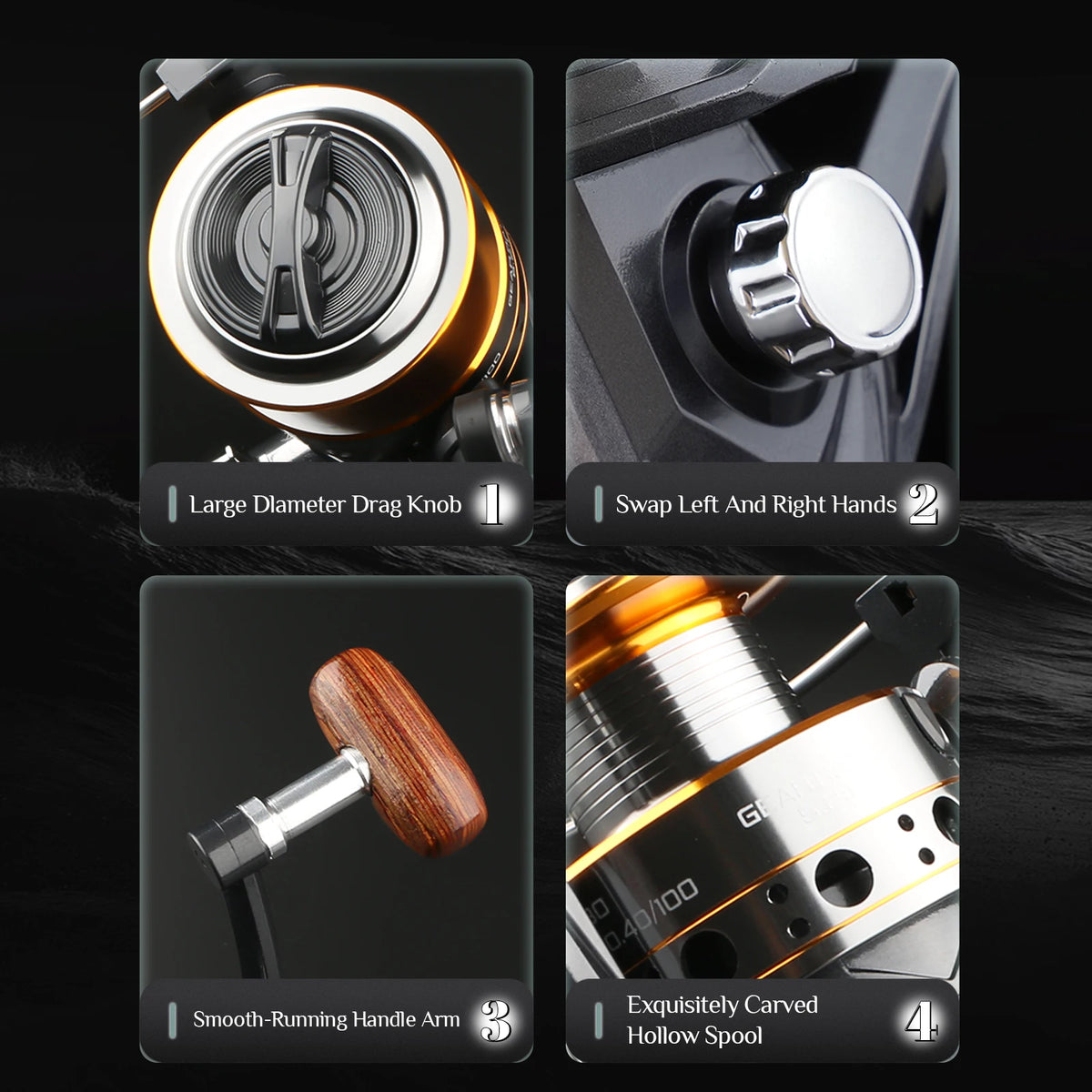 Rooblinos Spinning Fishing Reel With Smooth Drag And Five Bearings
