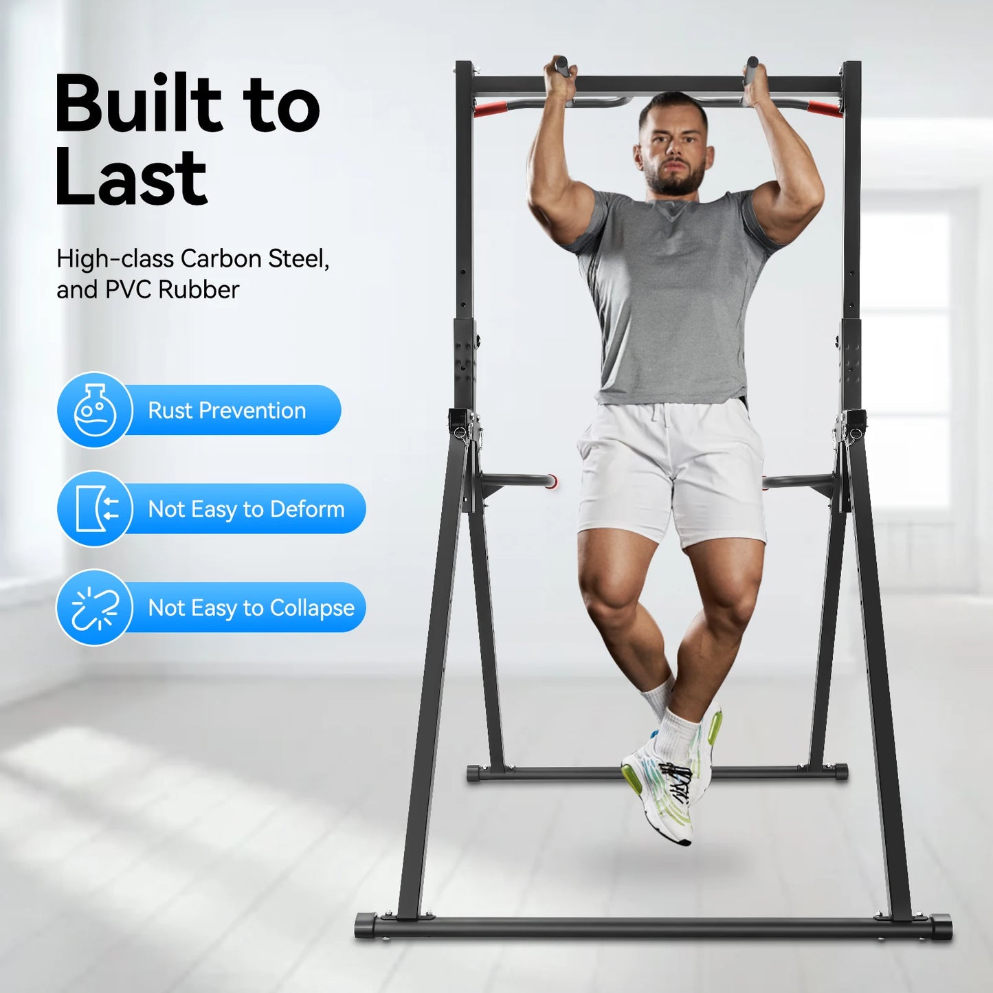 Adjustable Foldable 200kg Pull Up Bar With Parallel Bars