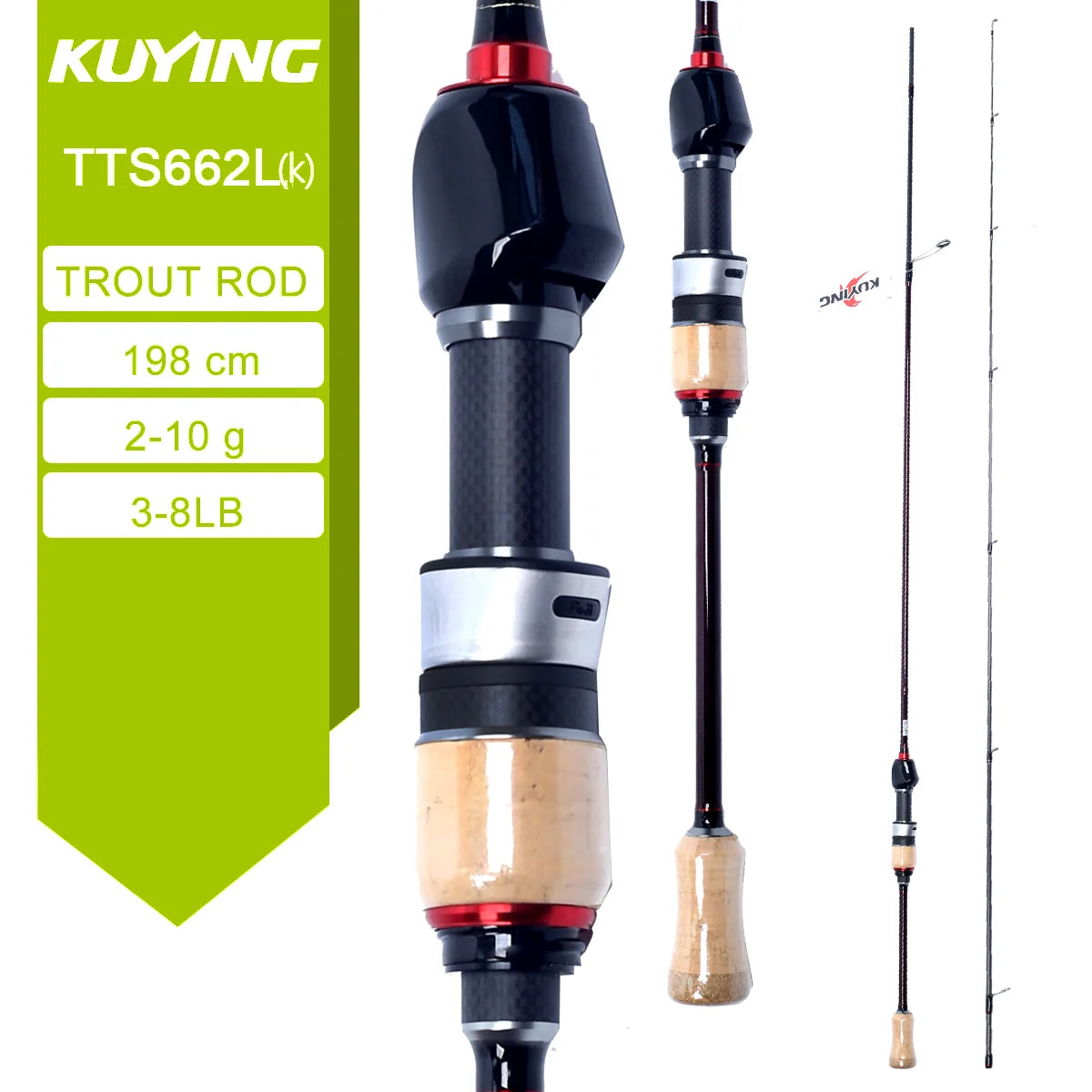 Kuying Carbon Fiber Casting Spinning Lure Fishing Rod
