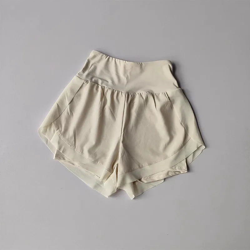 Women's 2-in-1 Mesh Quick-Dry Yoga Shorts Breathable High-Waist