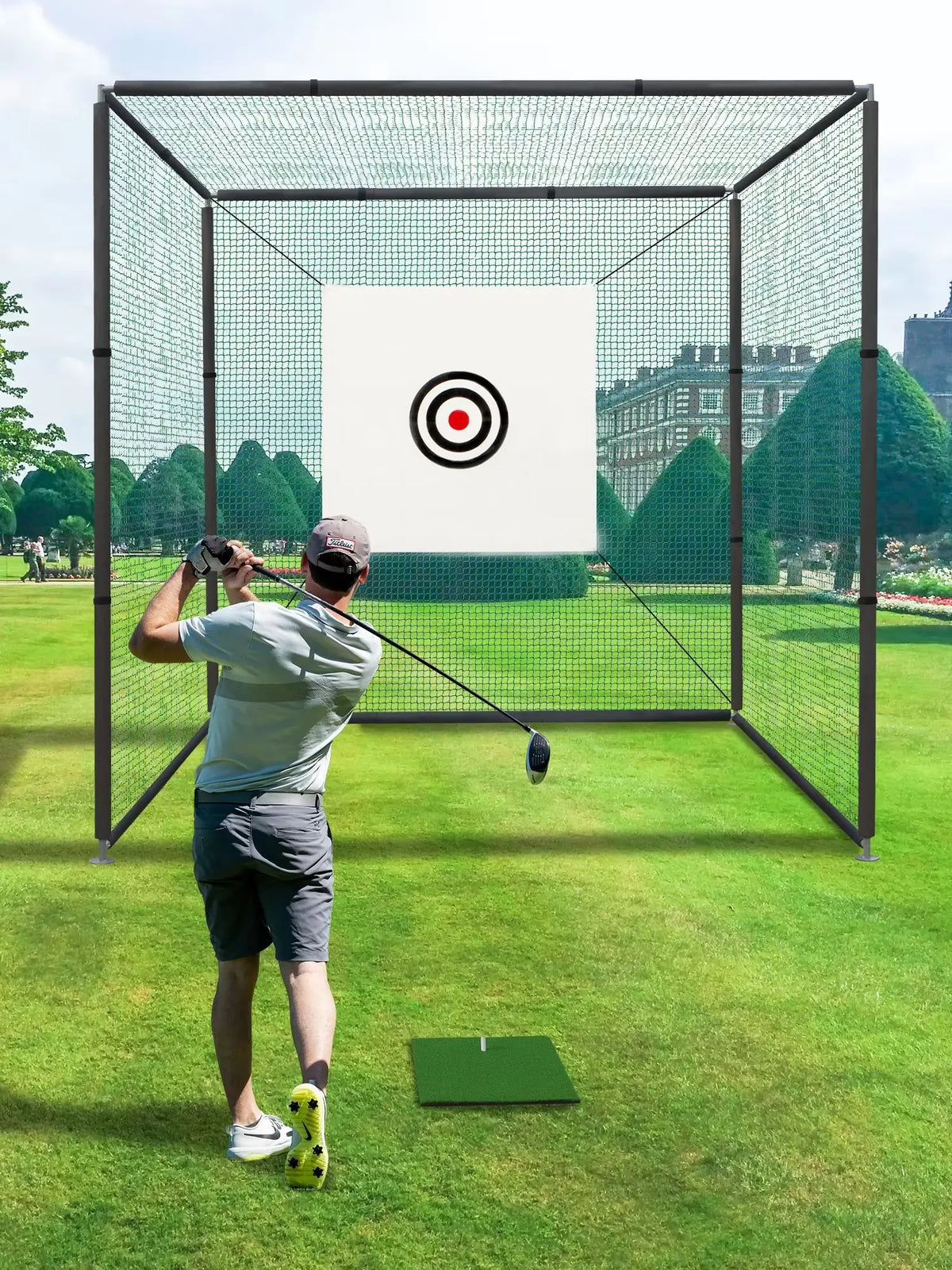 Heavy Duty Golf Practice Cage Net with Target and Mat