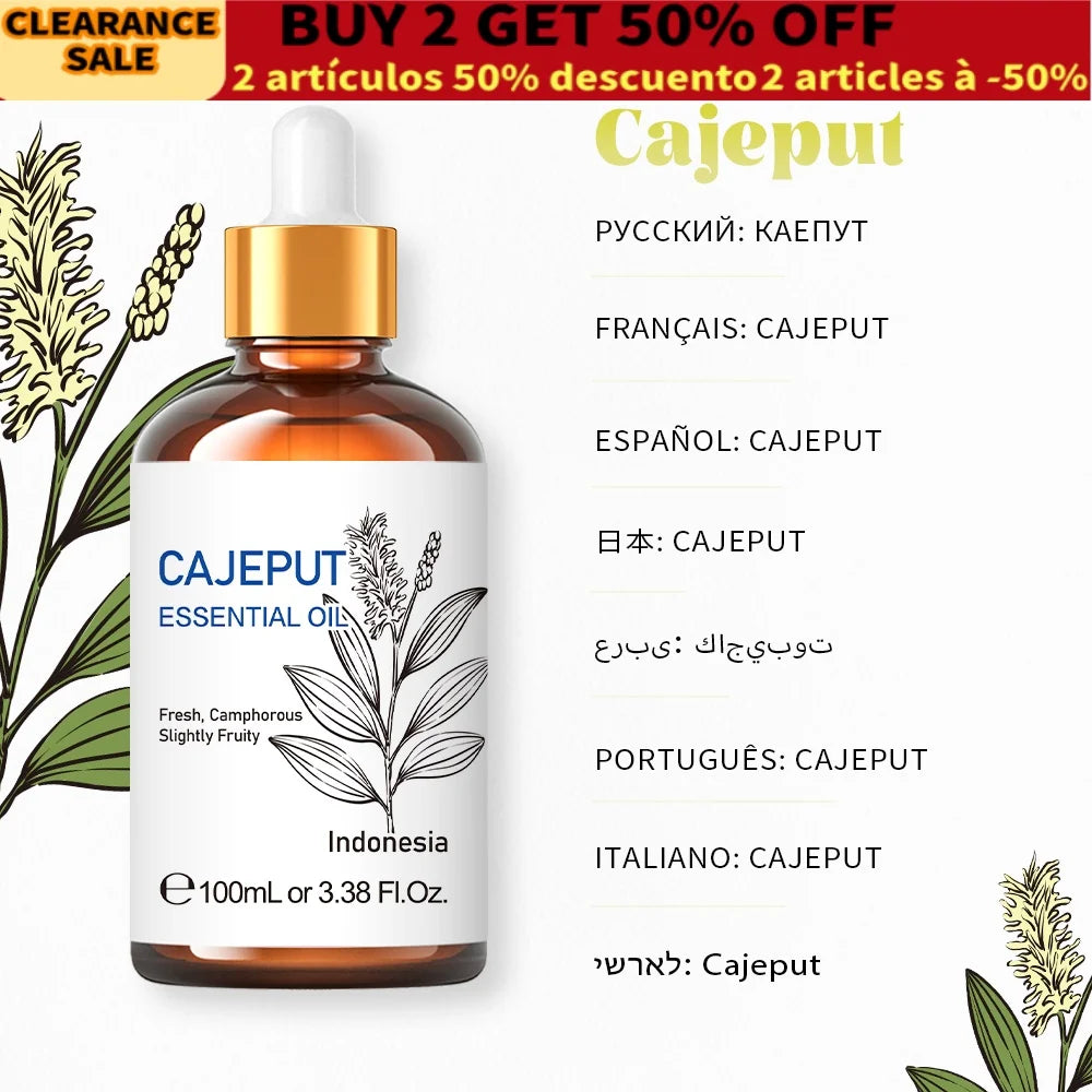 HIQILI Pure Cajeput Essential Oil for Diffusers and Massage