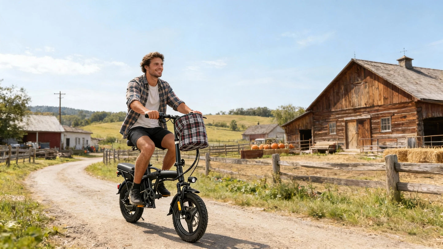 T5 Foldable Electric Bike 48V Peak Power Dual Disc Brakes