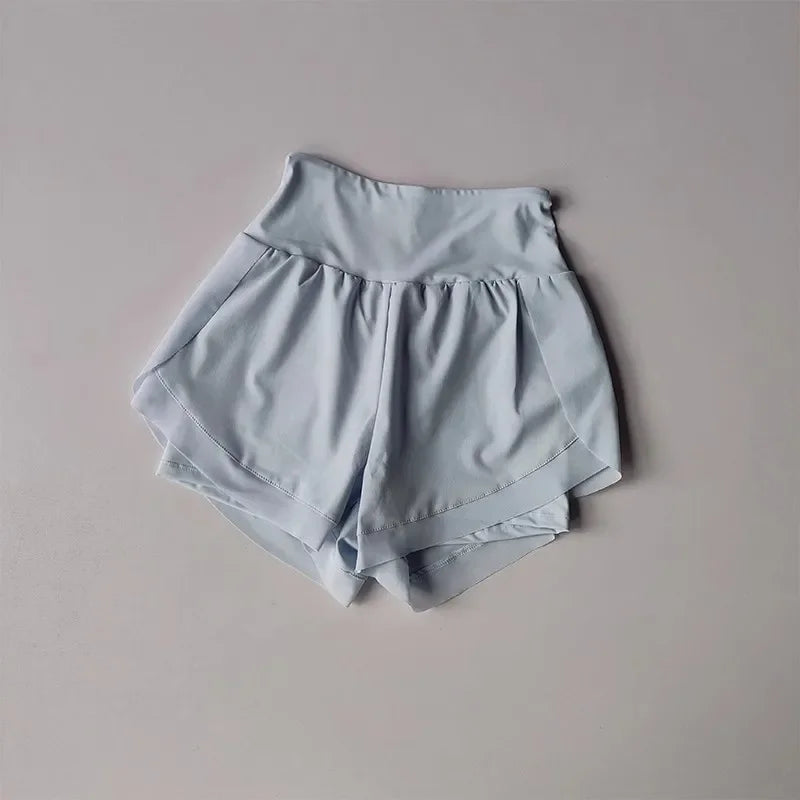Summer Women's Sports Shorts Mesh 2 In 1 Quick-dry Yoga Shorts Breathable Fitness Shorts High Waist Fitness Running Shorts