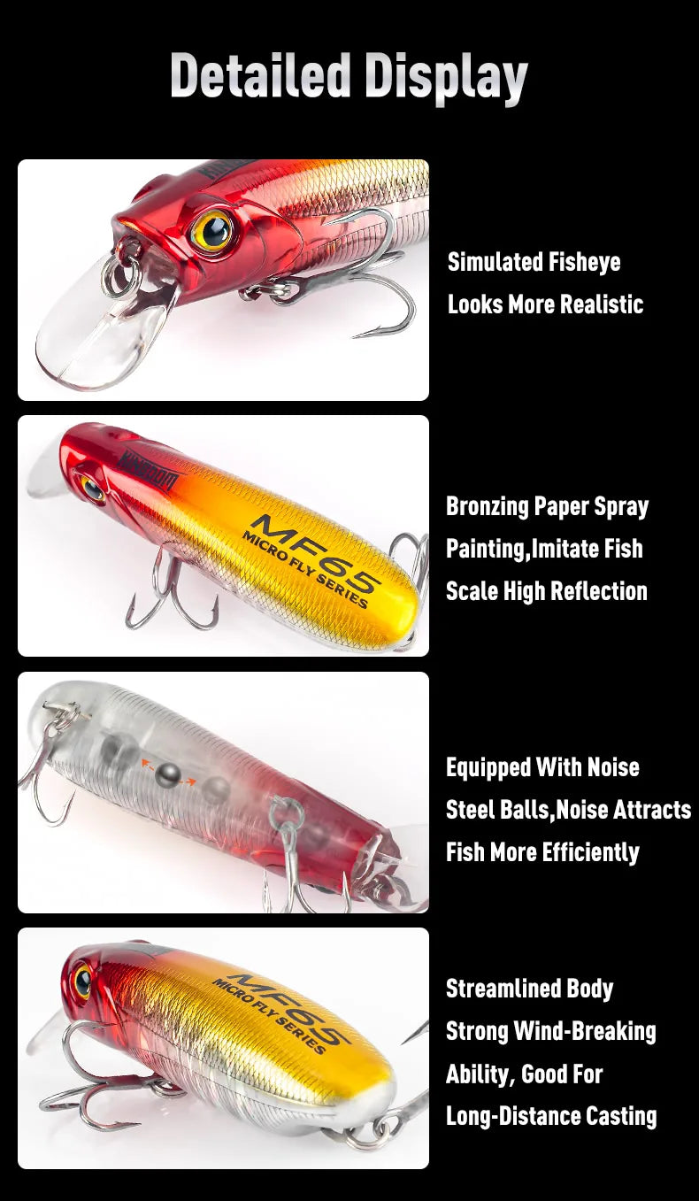 KINGDOM Sinking And Floating Minnow Fishing Lure For Bass And Trout