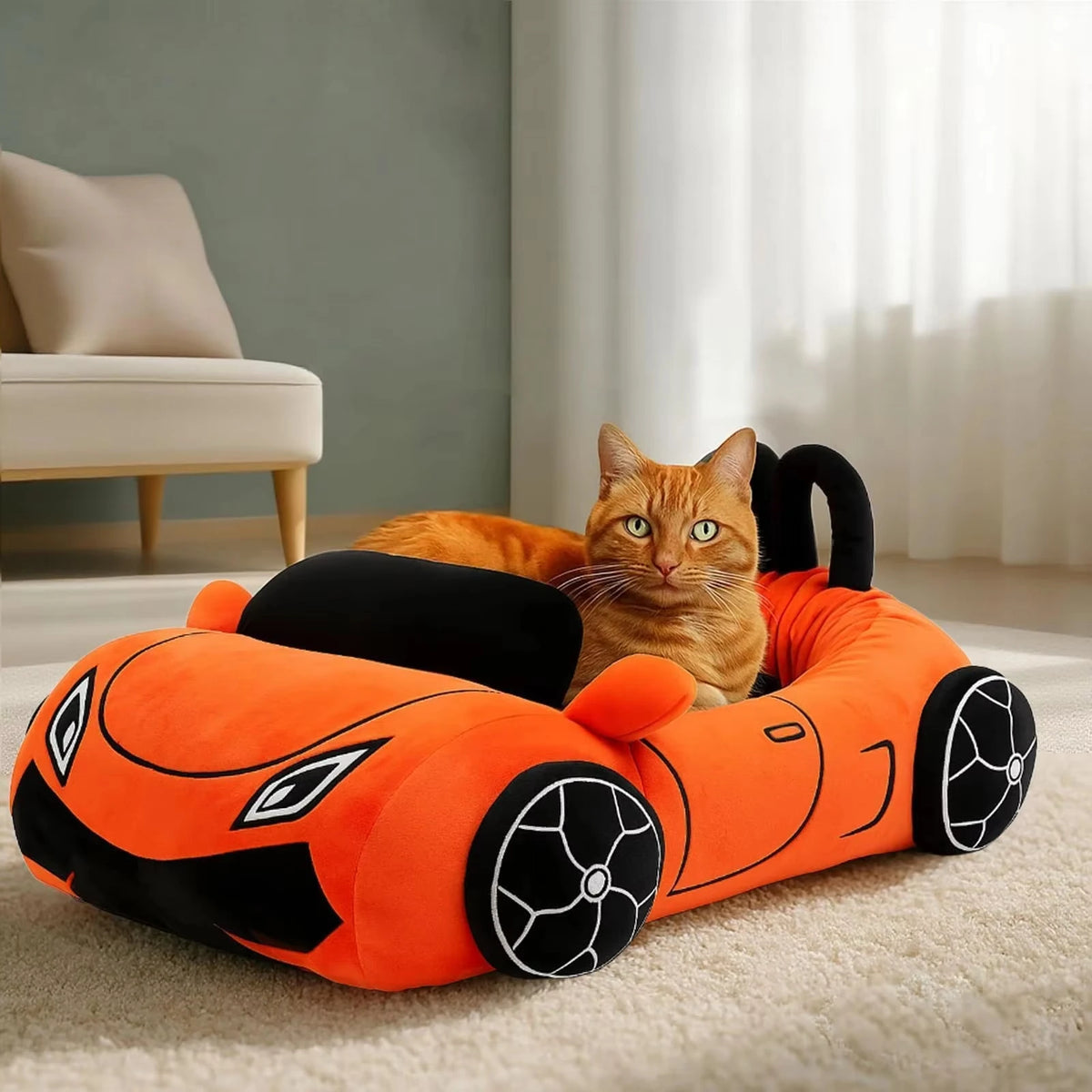 CWV Supercar Cat Bed With Soft Washable Cushion For Cats