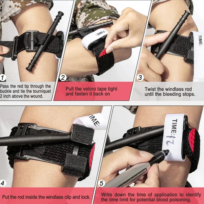 Adjustable Tactical Tourniquet Set For Emergency Medical First Aid