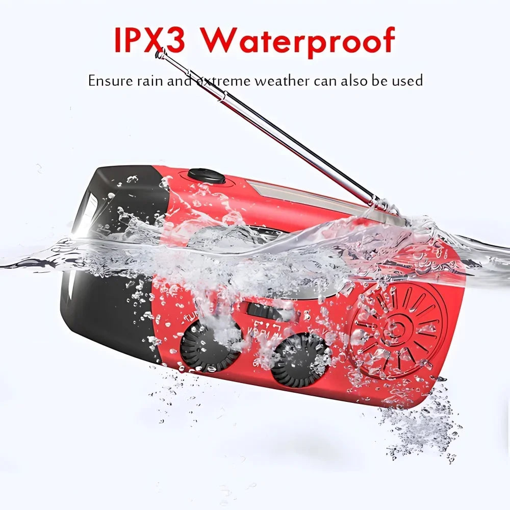 Portable Solar Hand Crank Emergency Radio With Power Bank
