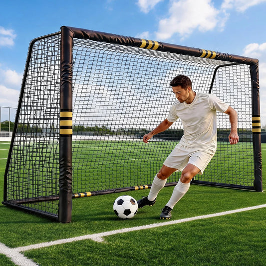 HiMISS Heavy Duty Steel Soccer Goal With Padded Posts