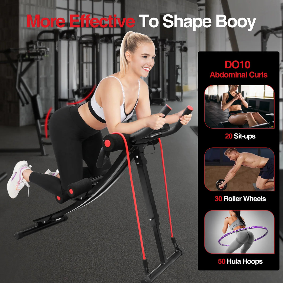 Foldable Ab Machine With Display Home Gym Fitness Trainer
