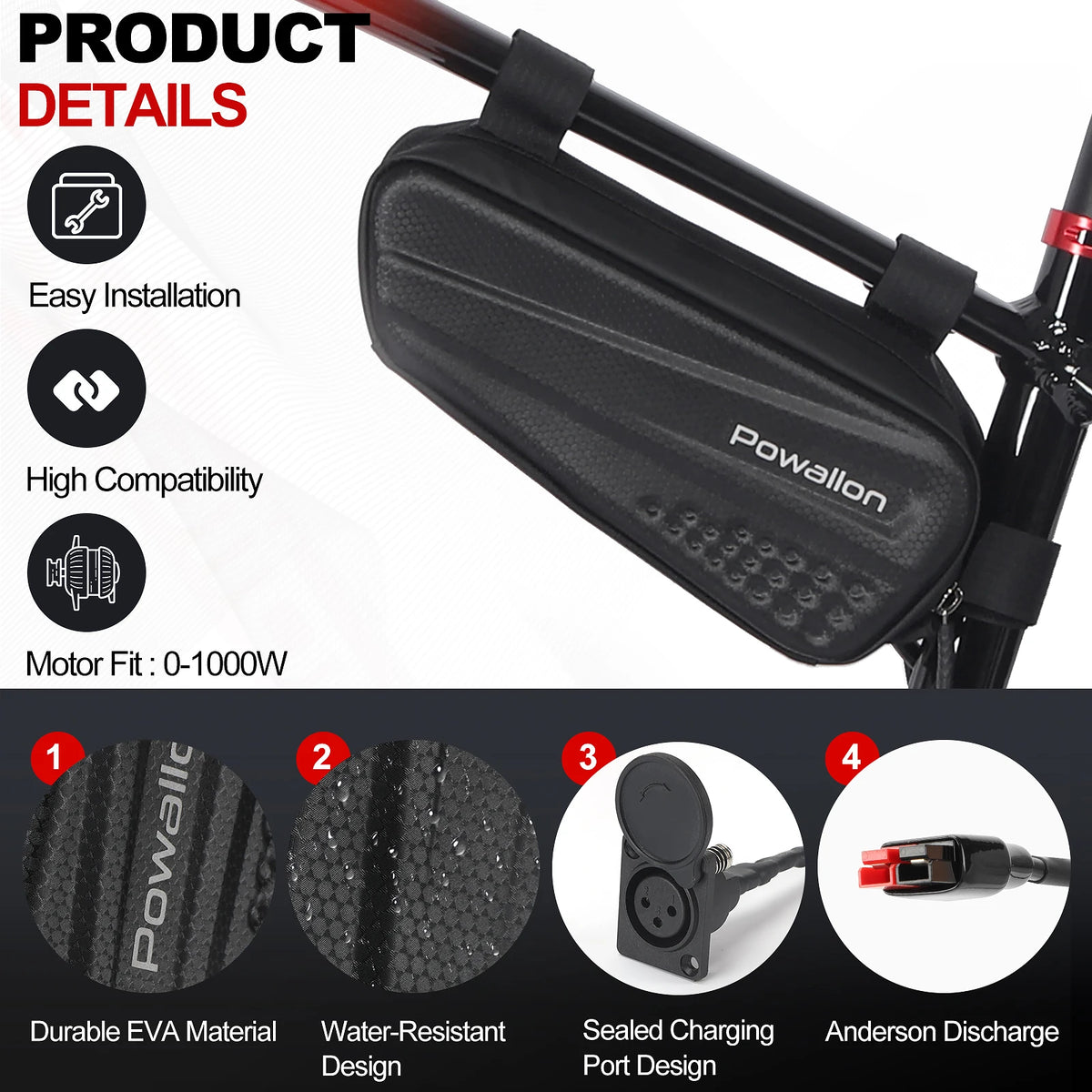 Electric Bike Triangle Battery With Waterproof Hard Case