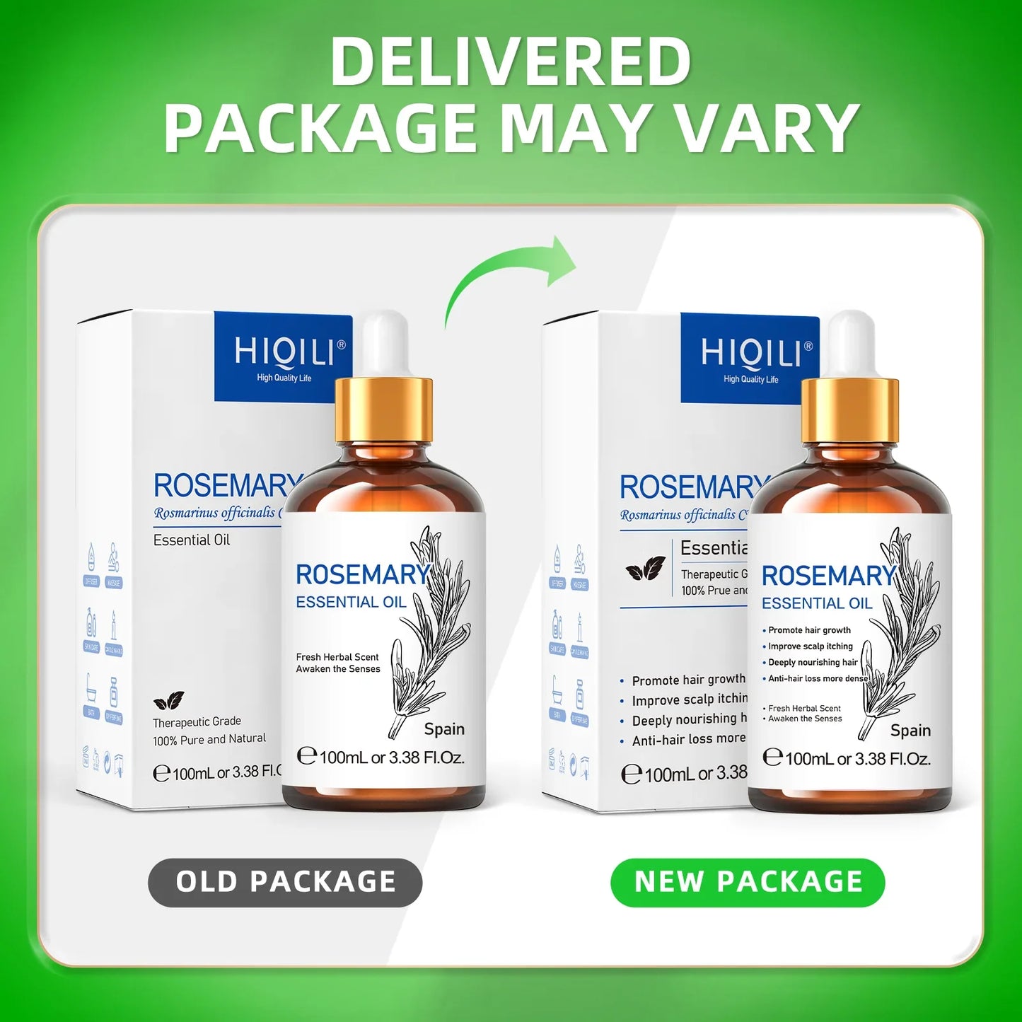 HIQILI Rosemary Jasmine Lavender Mint Essential Oil For Hair Care