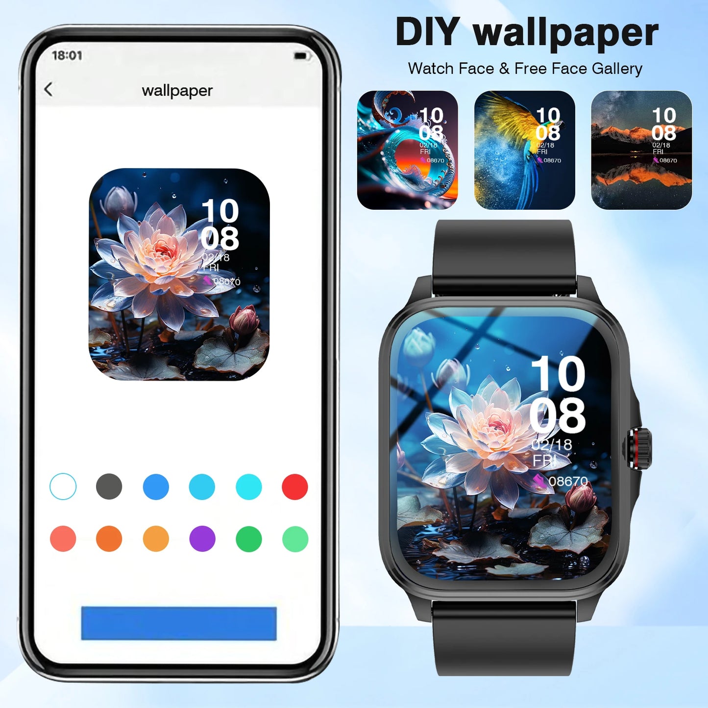 Odelettevcy Smartwatch With Wireless Calling And Fitness Tracking