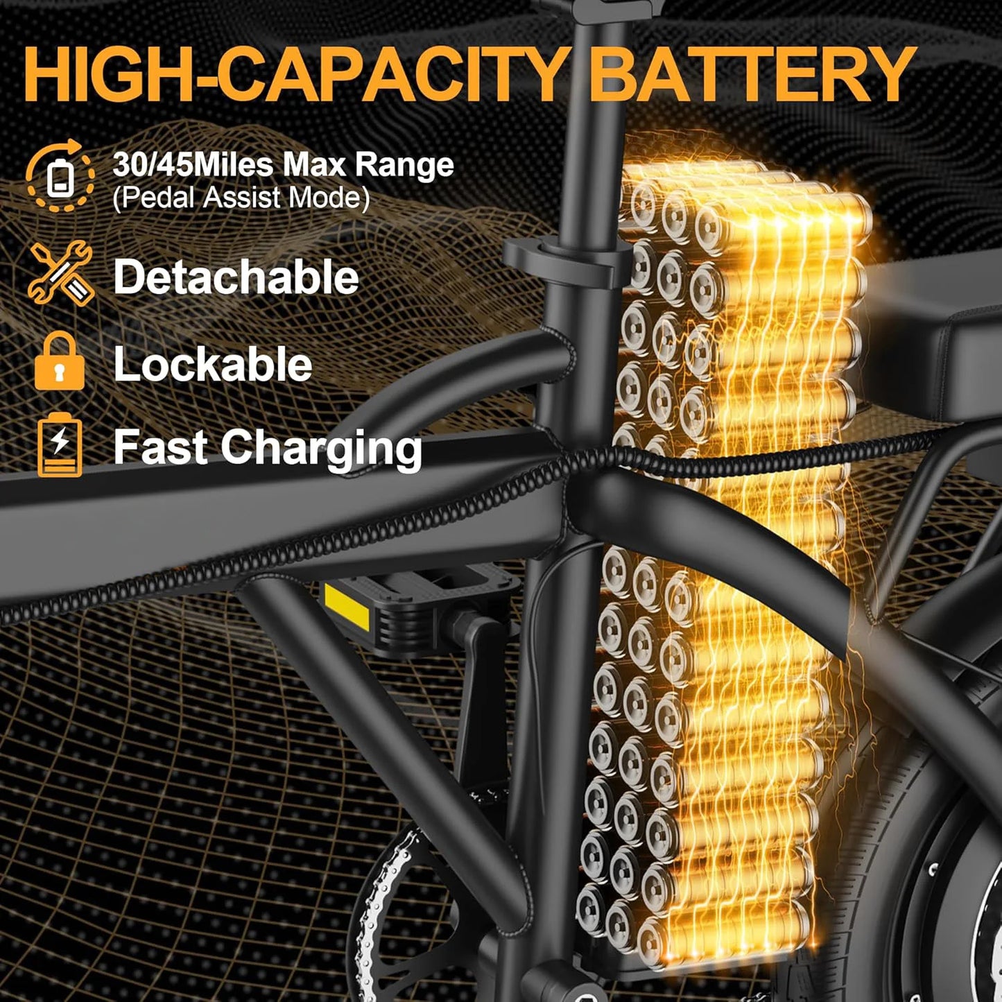 Ladped Foldable Dual Seat Electric Bike With 500W Motor