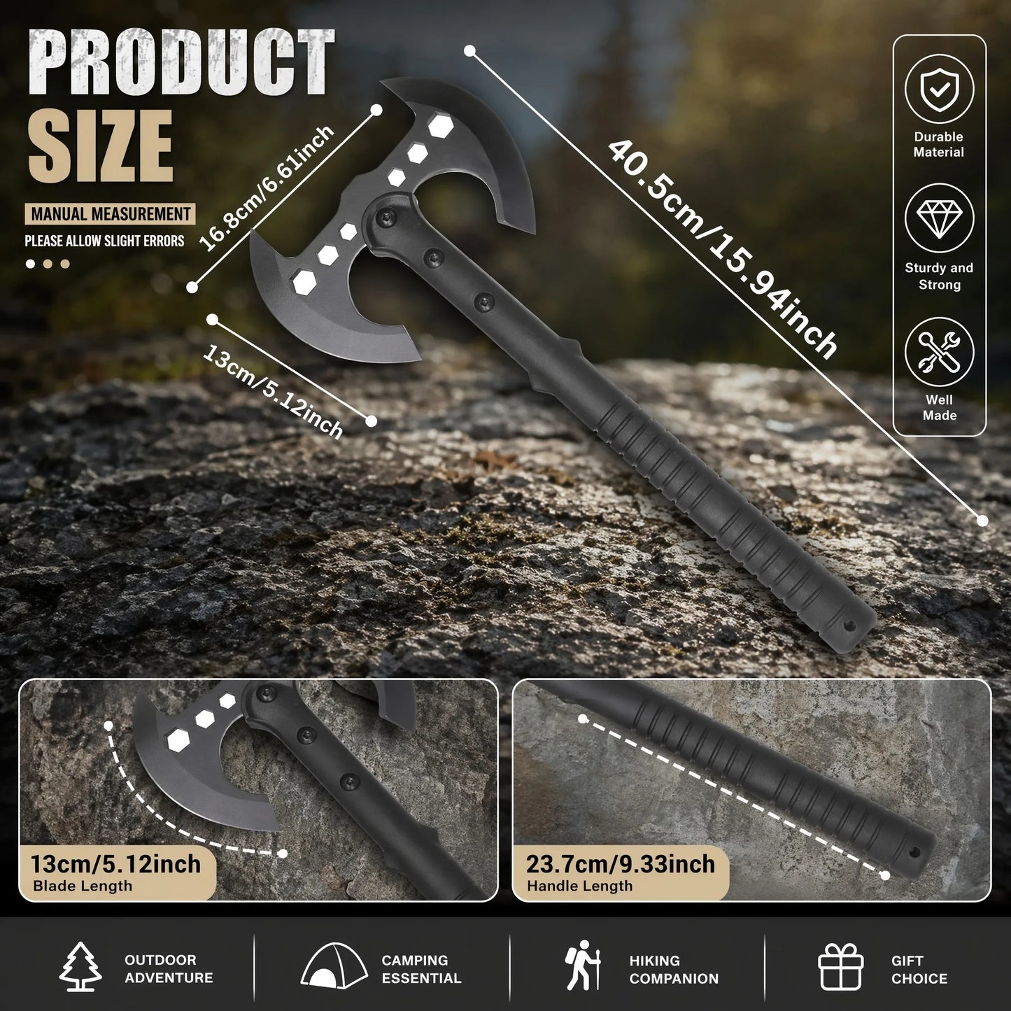 Versatile Double Edged Tactical Axes For Camping And Chopping