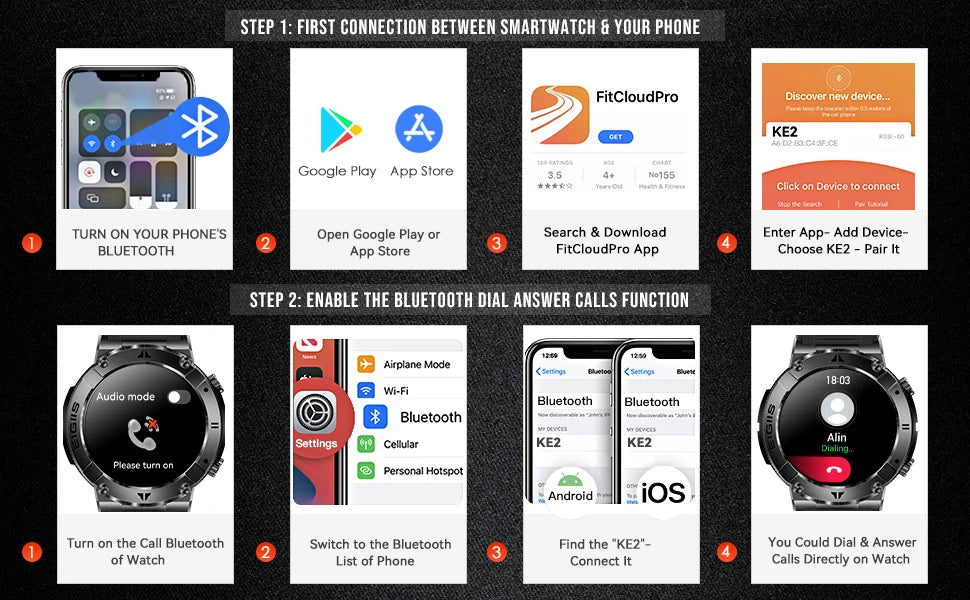 LaNikar Waterproof Smartwatch With Bluetooth Calling And Fitness Tracking