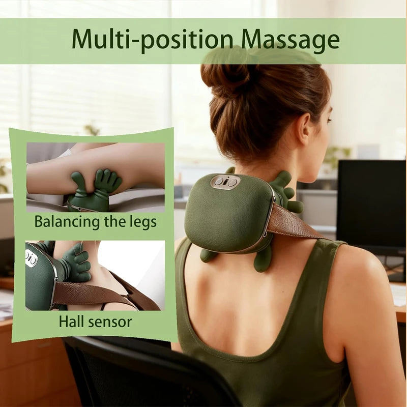 Neck Shoulder Massager Shiatsu Pillow Heat Cordless Portable