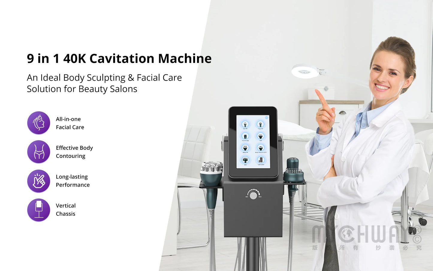 MF-77K1S 9-In-1 40k Lipo Cavitation Machine For Body Sculpting