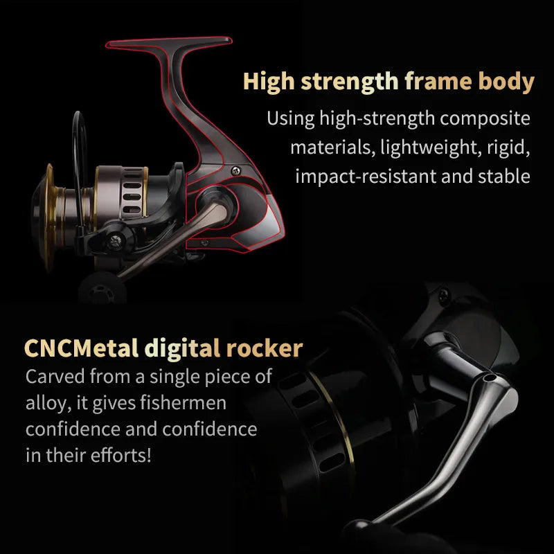 Dual Handle Spinning Fishing Reel With Aluminum Alloy Frame