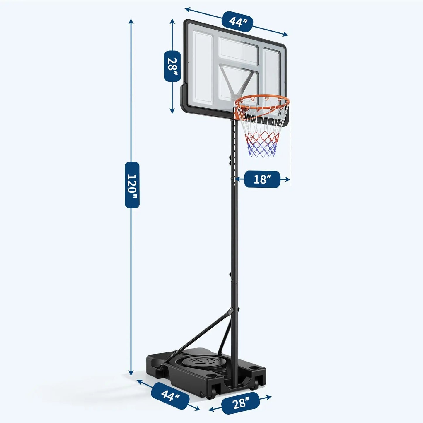 HiMiss Portable Basketball Hoop Adjustable Outdoor Family Game System