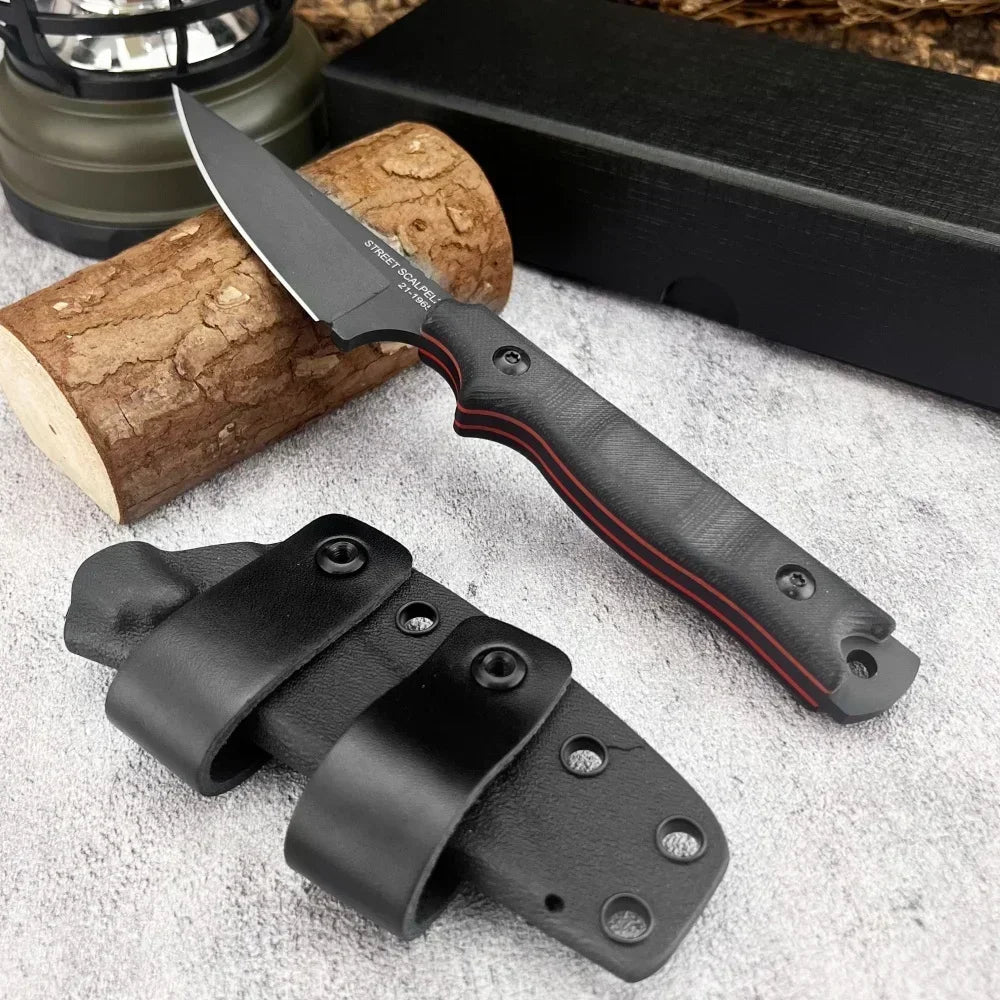 DIY Supplies Outdoor Knife With G10 Handle 8Cr13Mov Blade Camping