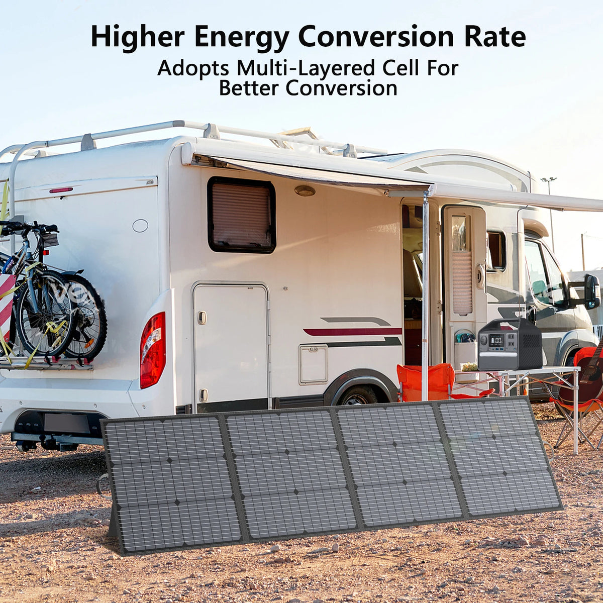 MHPOWOS Portable Foldable Solar Panel Waterproof 220W Charger