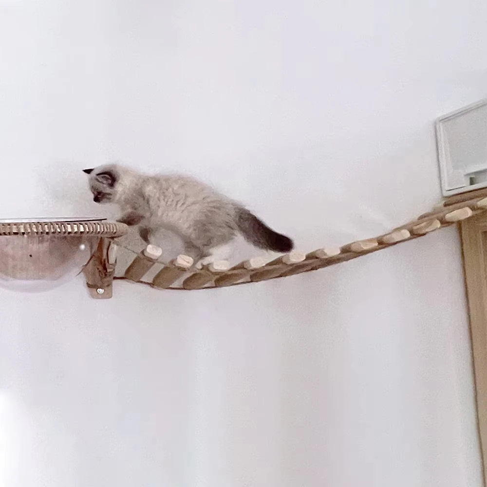 Cat Sisal Rope Bridge Ladder and Scratcher for Cage Furniture