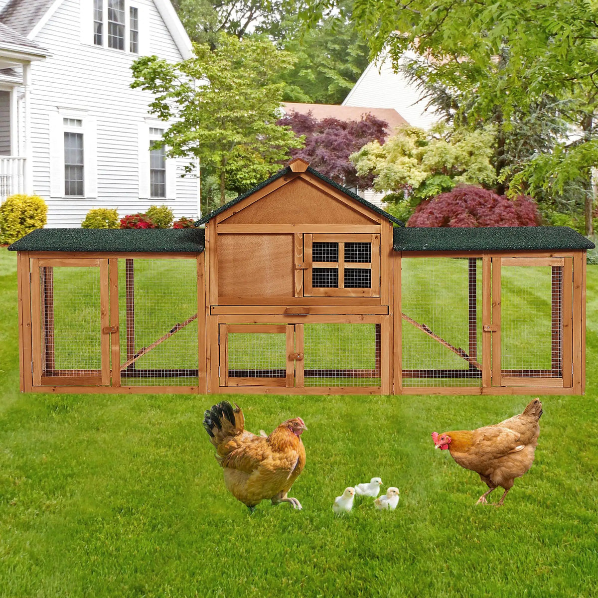 DishyKooker Rabbit Hutch With Double Runs And Pull Out Tray