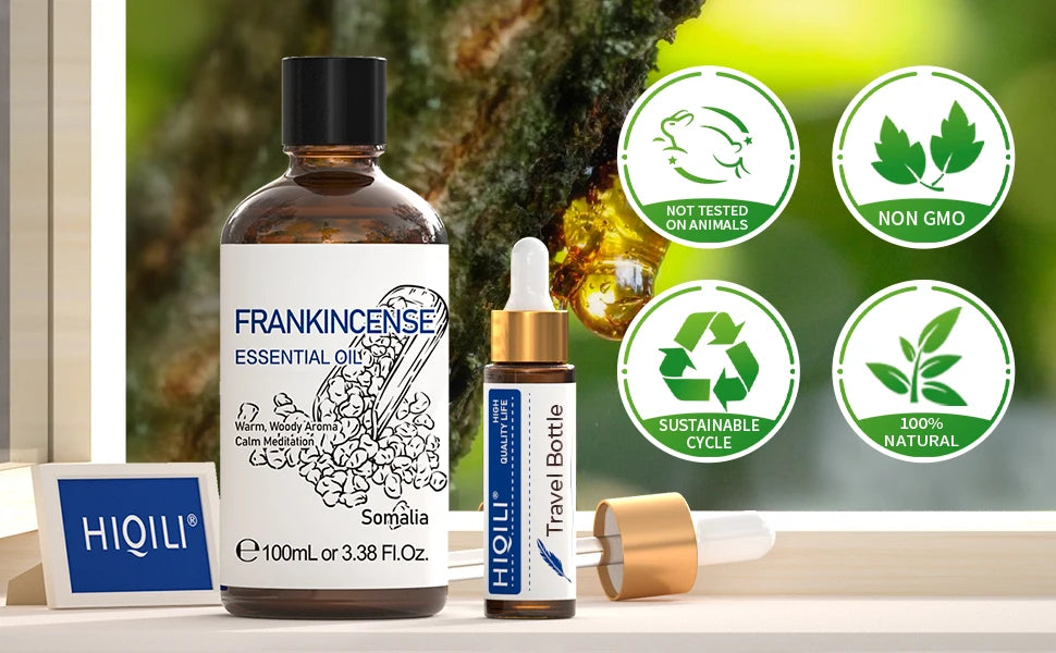 HIQILI Frankincense Essential Oil Pure Boswellia Carterii Aromatherapy Diffuser